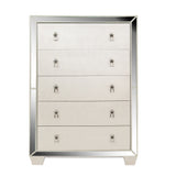 5 Drawer Chest Bedroom Furniture - Silver