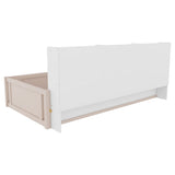 Platform Floor Bed With Guardrail Fence And Side Storage Shelves