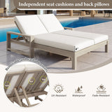Outdoor Double Lounge Chair With 5 Position Adjustable Backrest