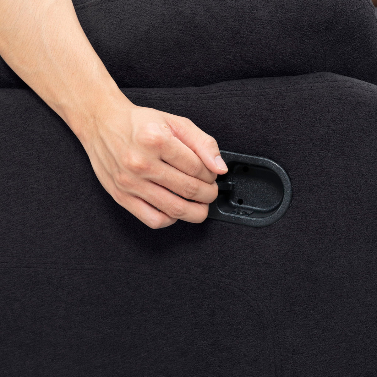 2 Seat Manual Reclining Loveseat With 150° Recline & Footrest - Black