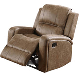 Modern Style Manual Recliner With Square Arms And Tufted Design