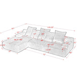 L-Shape Sectional Sofa, Modular Compressed Couch For Living Room Bedroom, 4 Seater - Green