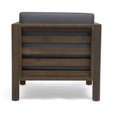 Outdoor Acacia Wood Patio Chair With Fabric Cushion