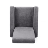 Bolt - Upholstered Recliner Chair With Stainless Steel Base - Gray / Chrome