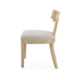 Contemporary Fabric Upholstered Side Dining Chairs Set With Curved Back