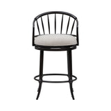 Luther - Commercial Grade Steel Frame Fabric Upholstered Swivel Counter Height Barstool