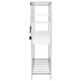 Draper - 5 Shelf LED Wine Cabinet With Pull Out Drawer - Gloss White
