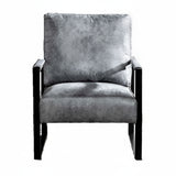 Classic Mid Century Modern Accent Chair With Durable Square Metal Frame, Armchair