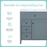 Modern Bathroom Vanity With Sink, 3 Drawers And Adjustable Shelf