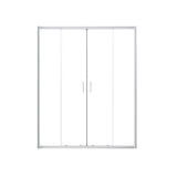 Framed Double Sliding Shower Door With Dual Handles