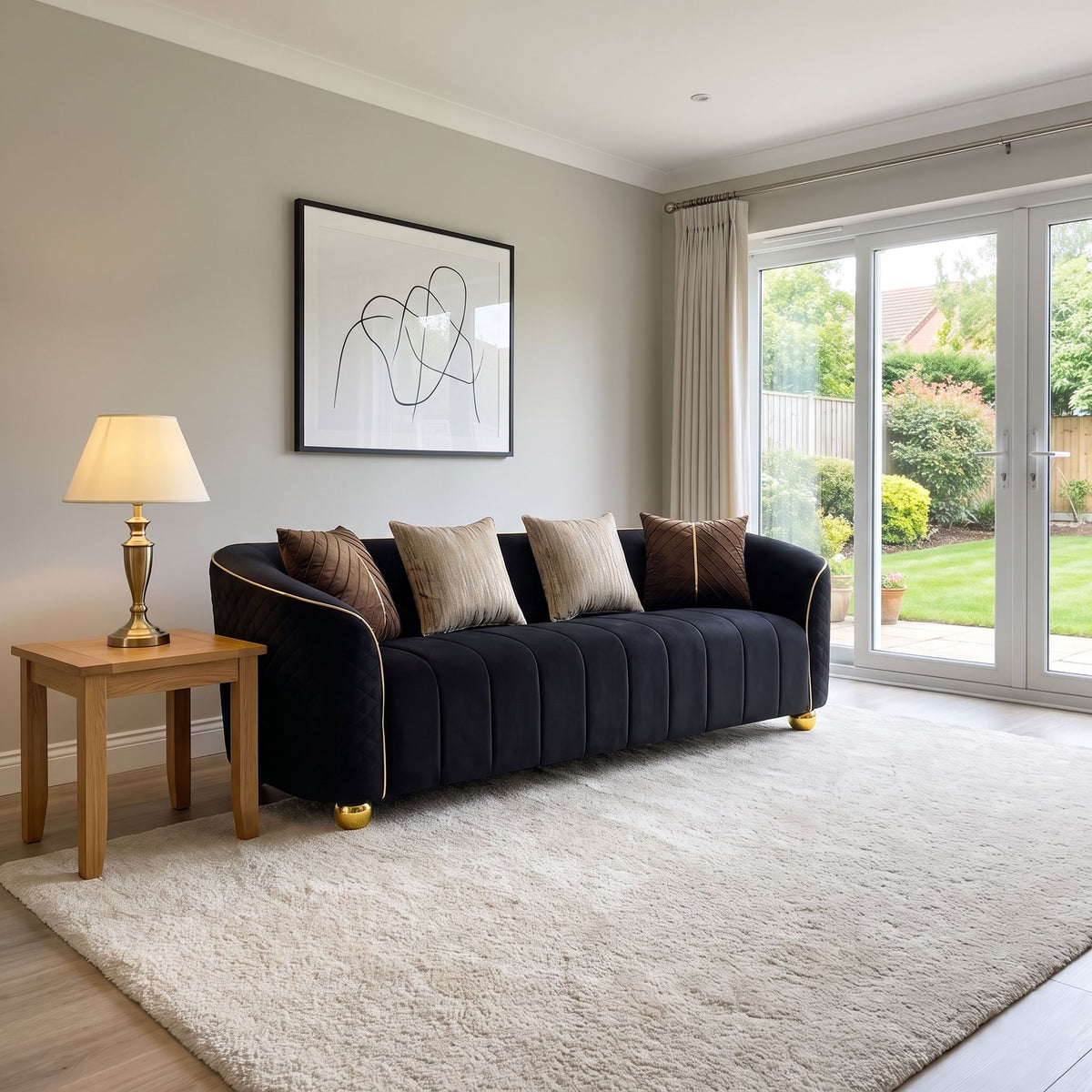 Sofa With Metallic Accents