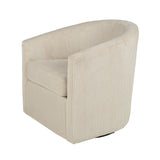 Swivel Accent Chair With U Backrest, Plush Cushion Living Room Furniture