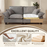 Modular Sectional Sofa With Movable Ottoman & Pillows