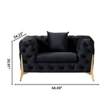 Accent Chair With Diamond Button Tufting, Matching Throw Pillow
