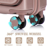Luggage Set With Cosmetic Case, Combination Lock, Front Opening Design