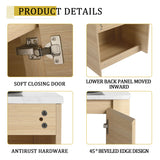 Mounted Bathroom Vanity With Art Sink & 2 Soft Close Doors
