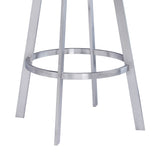 Dione - Swivel Faux Leather And Brushed Stainless Steel Bar Stool