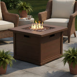 Outdoor Patio Square Gas Burning Fire Pit with Tank Inside in 40000 Btu