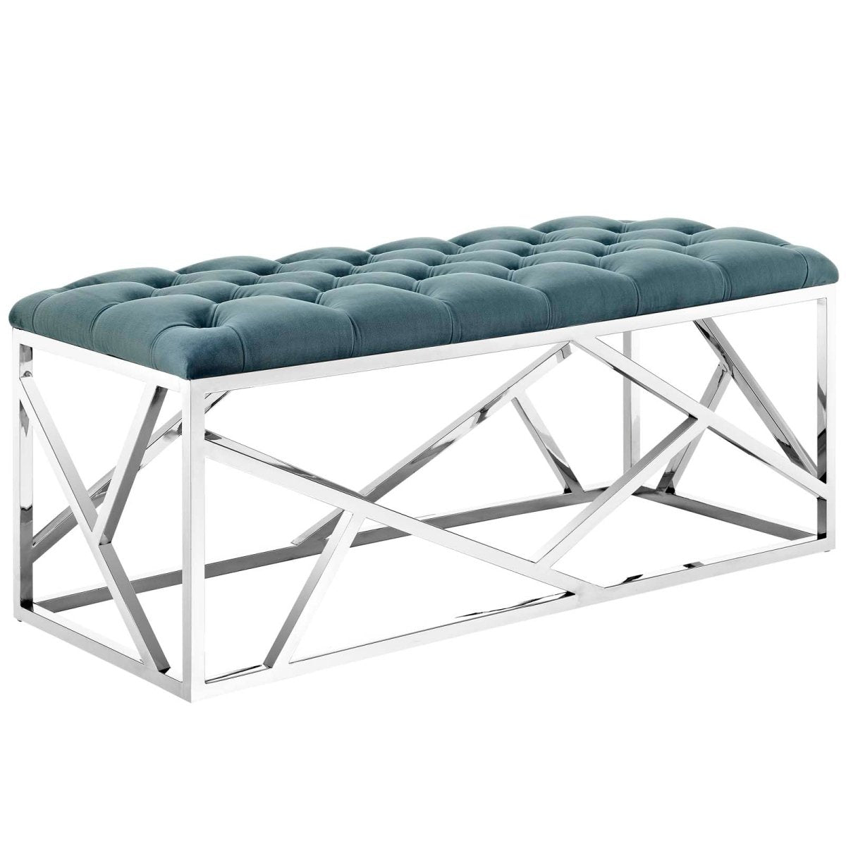 42 Inch Captivating Tufted Velvet Accent Bench - Benches available at Alpine Outlets in Denver