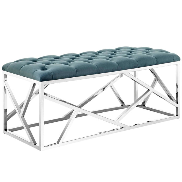 42 Inch Captivating Tufted Velvet Accent Bench - Benches available at Alpine Outlets in Denver
