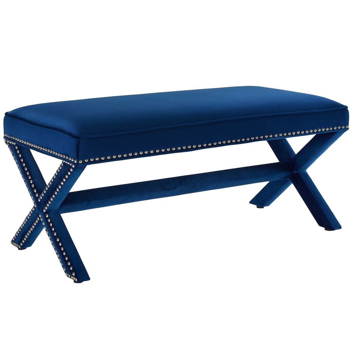 42 Inch Timeless Nailhead Performance Velvet Bench - Benches available at Alpine Outlets in Denver