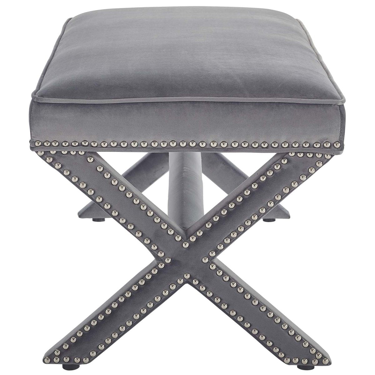 42 Inch Timeless Nailhead Performance Velvet Bench - Benches available at Alpine Outlets in Denver