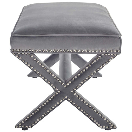 42 Inch Timeless Nailhead Performance Velvet Bench - Benches available at Alpine Outlets in Denver