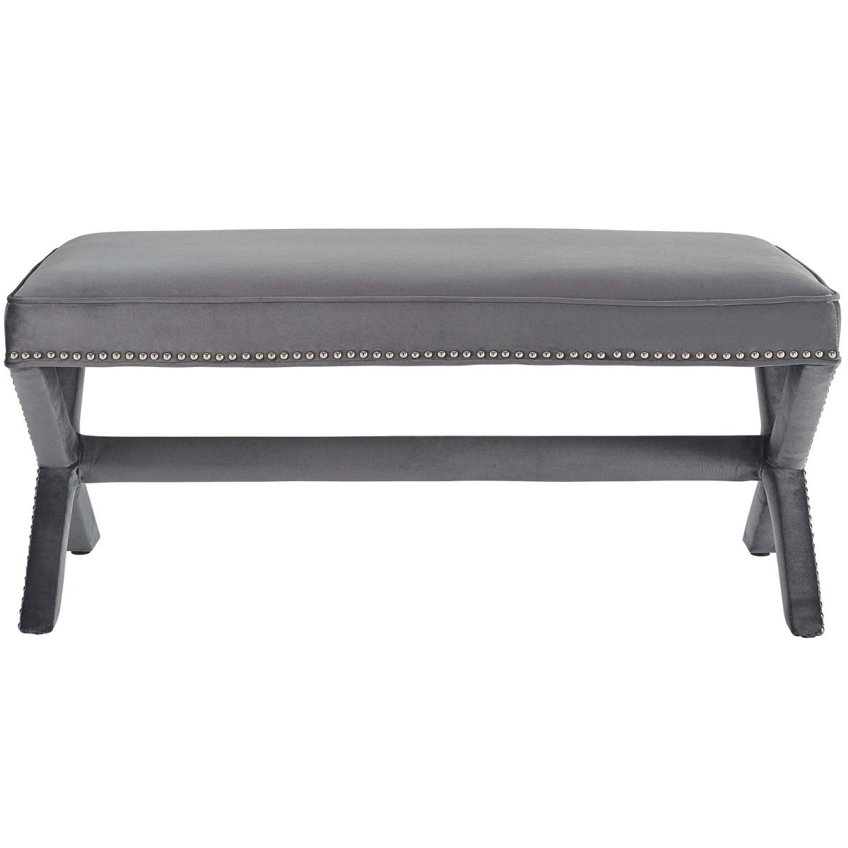 42 Inch Timeless Nailhead Performance Velvet Bench - Benches available at Alpine Outlets in Denver