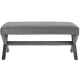 42 Inch Timeless Nailhead Performance Velvet Bench - Benches available at Alpine Outlets in Denver