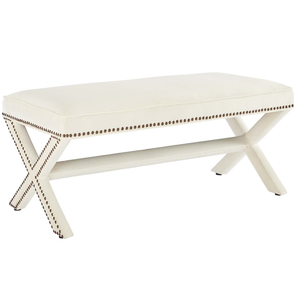 42 Inch Timeless Nailhead Performance Velvet Bench - Benches available at Alpine Outlets in Denver