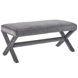 42 Inch Timeless Nailhead Performance Velvet Bench - Benches available at Alpine Outlets in Denver