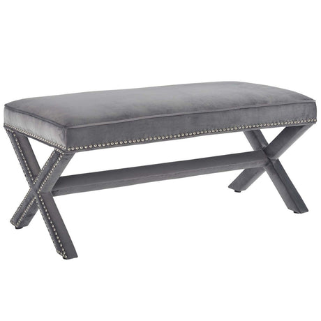 42 Inch Timeless Nailhead Performance Velvet Bench - Benches available at Alpine Outlets in Denver