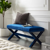 42 Inch Timeless Nailhead Performance Velvet Bench - Benches available at Alpine Outlets in Denver