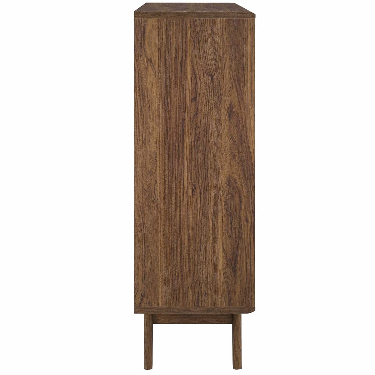 42" Mid - Century Modern Three - Tier Display Storage Cabinet in Walnut - Bookcases available at Alpine Outlets in Denver