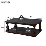 Rectangular Coffee Table With Open Storage Shelf For Living Room - Espresso