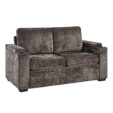 Pull Out Sofa Bed Loveseat With Twin Mattress, Cup Holders And Arm Storage