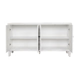 Accent Cabinet Sideboard Buffet Wooden Four Door Storage Unit 60x32in White