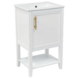 Modern Bathroom Vanity With Sink, Soft-Closing Door And Open Shelf