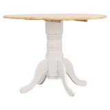 Allison 5-Piece Round Drop Leaf Dining Table Set, White