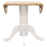 Allison 5-Piece Round Drop Leaf Dining Table Set, White