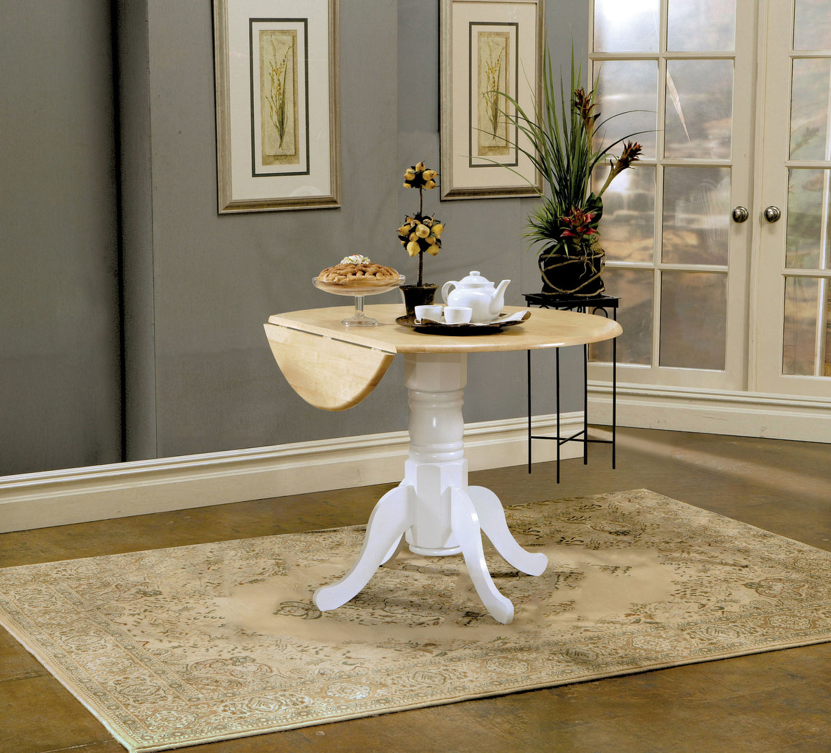 Allison Round 40-Inch Drop Leaf Extension Dining Table