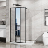 Shower Door With Center Mirror And Fluted Panels