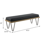 Upholstered Bench - Dark Blue