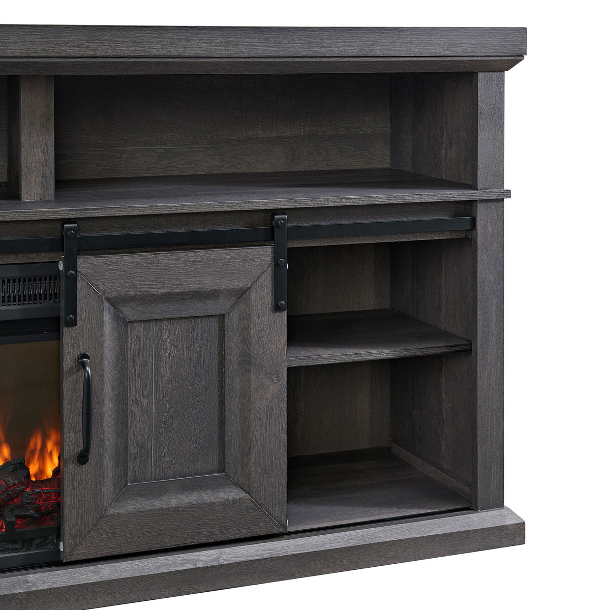Macau Console with 23-Inch Fireplace Insert in Grey