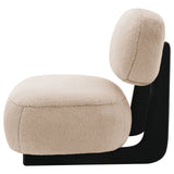Phia - Upholstered Armless Chair With Oval Back - Camel