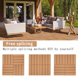 Plastic Interlocking Deck Tiles, Patio Flooring Outdoor Waterproof All Weather Use