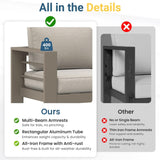 Modern All-Weather Patio Armchairs With Thick Cushions (Set of 2)
