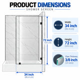 Frameless Bathtub Shower Screen, Reversible Installation