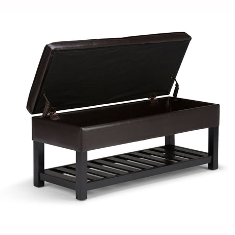 Cosmopolitan - Storage Ottoman Bench With Open Bottom - Tanners Brown - Storage Ottomans - Alpine Outlets