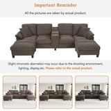 Modern U - Shaped Sectional Sofa With Storage Ottomans, USB Ports, And Cup Holders